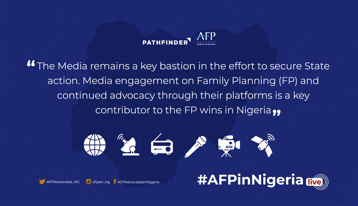 AFPAdvocates_NG's tweet photo. #AFPinNigeria funded by @gatesfoundation from 2015 - 2022 in 12 states, raised awareness on need to increase domestic funding &amp; break policy barriers to equitable access to family planning. We call on Media Executives to continue using their platforms to amplify key FP messages. https://t.co/G7gPXm0bHB