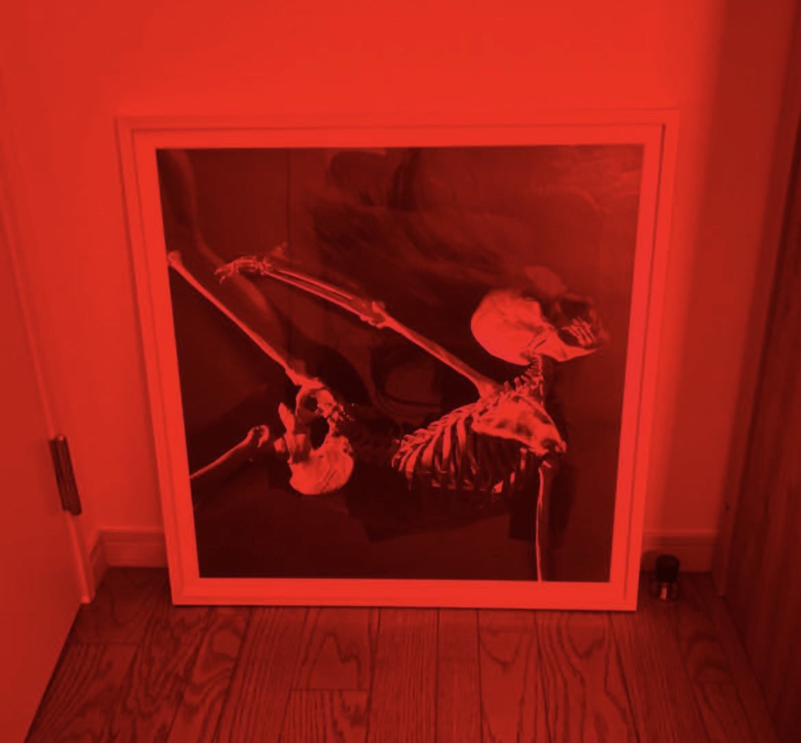 socool039's tweet image. 部屋の模様替えで、しばらく眠ってたリアルアートを出しました。
3年前に買ったInsane51 / fall in という作品で、3Dメガネ（青と赤のメガネ）で見え方が変わる面白い作品です。