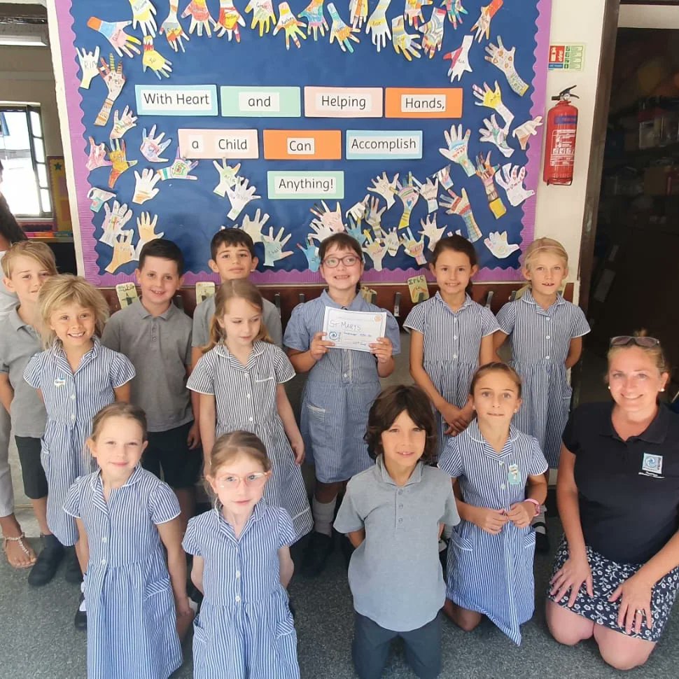 Hello #PlasticFreeJuly 👋 You ready to start #LivingGreen? 🍃 We encourage you to embark on this journey and we're here to help guide you! St Mary's participation in our Blue Nautilus @WorldOceansDay dress down day, raised £50.50 💙 Thank you! #Gibraltar #TogetherWeCan