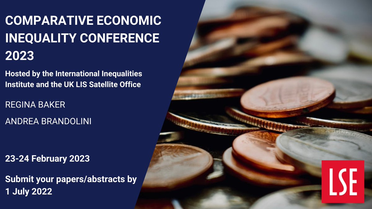 📢 Final call for submissions to the Comparative Economic Inequality Conference, hosted by the III and @lisdata

⏰ Deadline is today!

@ReginaSBaker @NoraWaitkus 

See here for more details: ow.ly/NsR850JJtUn