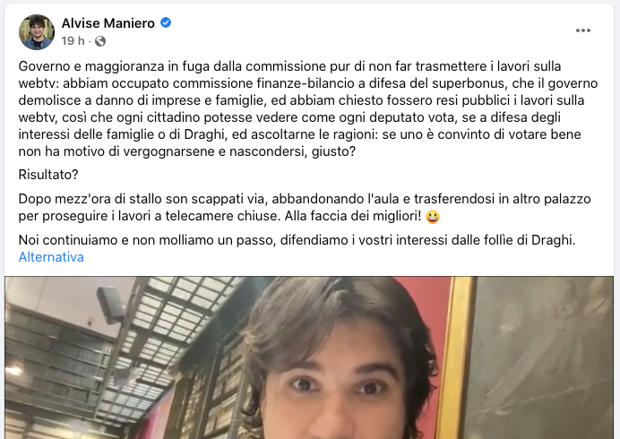 Governo e maggioranza in fuga dalla commissione pur di non far trasmettere i lavori sulla webtv: