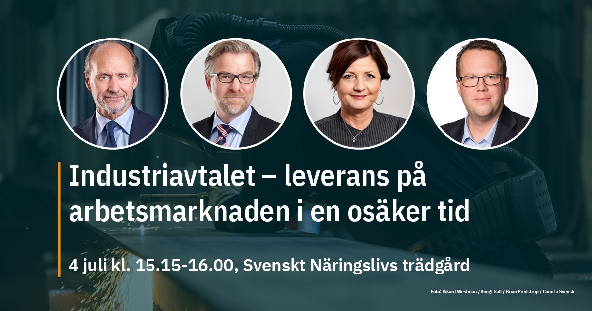 Industriavtalet – leverans på arbetsmarknaden i en osäker tid. Var med när vi och @IKEM_SE diskuterar förutsättningarna inför #avtal23 med @ifmetall @Unionen i #almedalen almedalsveckan.info/program/65851 #avtal2023 #avtal23 #almedalsveckan