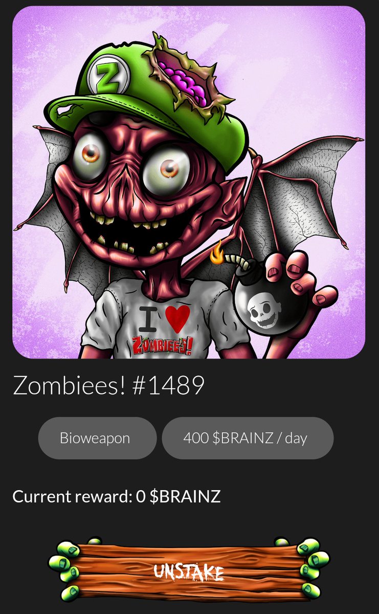 gottawoof21's tweet photo. @NFTAnderson @ZombieesNFT Staking is Live! https://t.co/0qS67wy4Pw