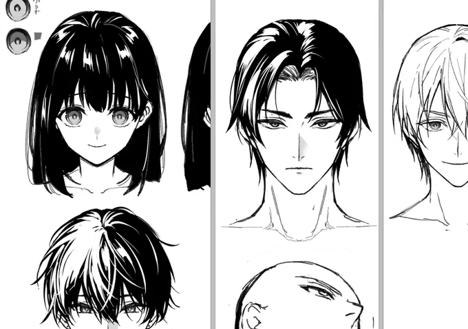 色んな系統キャラを模索してた時に作ってたテンプレの一部。王子系のイケメンはほぼ安室さんになりました。右のやつ。私の中でイケメンのテンプレと化してしまった…またいつか暇ができたときに描きたいなぁ…こにゃくんと一緒に 
