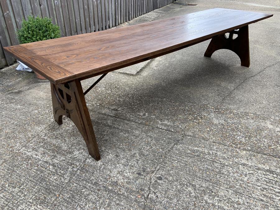 AntiqueTables1's tweet image. A large monastery table reputedly from Basilica de St Quentin, with a later four plank textured top on pierced and angled trestle ends. 

bit.ly/3QWYFJb

#largemonasterytable #antiquediningtable #antiquefurniture #interiordesign #decor #HomeDecor