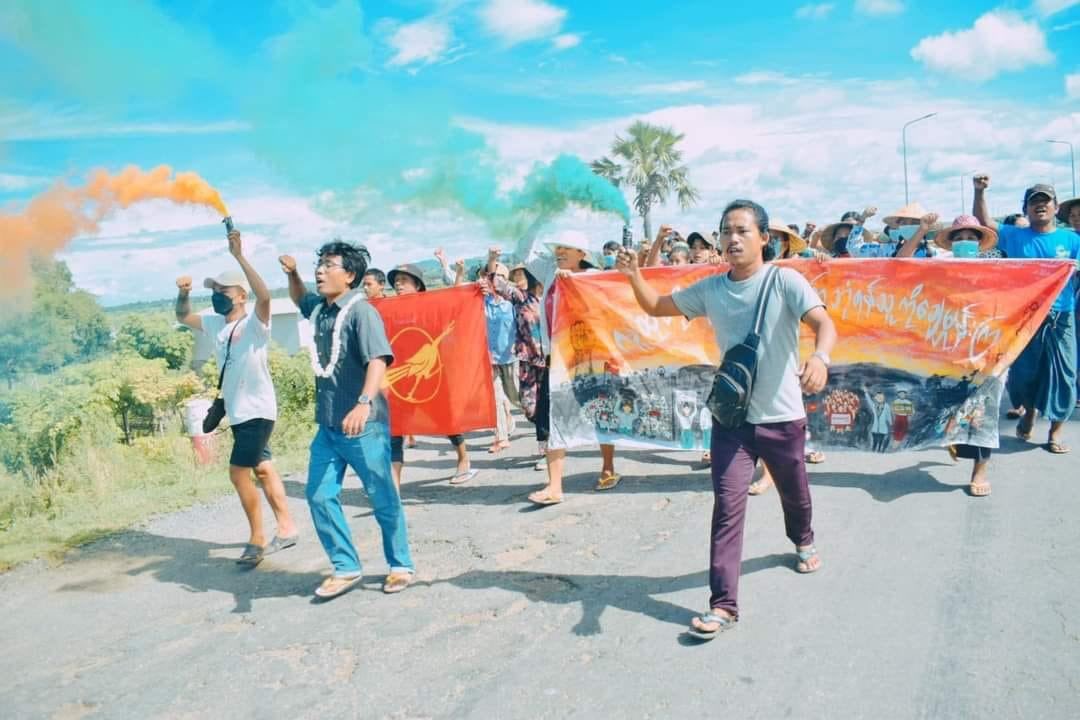 Joint forces of pro-democracy villagers of several villages from northern Salingyi township and eastern Yinmarbin township staged a strike against military dictatorship.   #2022July1Coup #WarCrimesOfJunta #WhatsHappeningInMyanmar