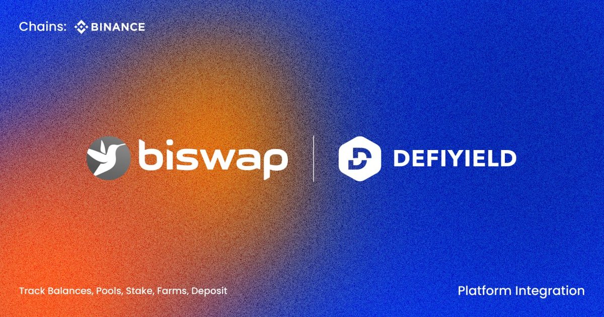 New Protocol🦄 BiSwap 🎉
 
Pleased to Announce <a href="/Biswap_Dex/">Biswap</a> 🎉on BNB Chain on the DeFiYield🤩
 
Successful Integration!
 
Now you can Track all your BiSwap Balances, Pools, Swaps and Farms!
 
🔥 Check it out here 👉defiyield.app/dashboad