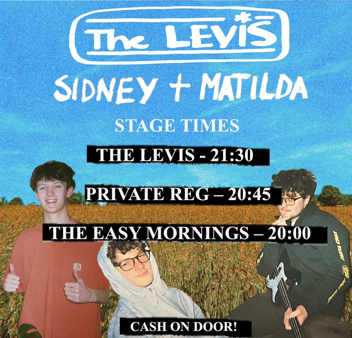 Here's the times for tonight's gig dudes! It's cash only on the door so make sure to grab one online before!

skiddle.com/whats-on/Sheff…