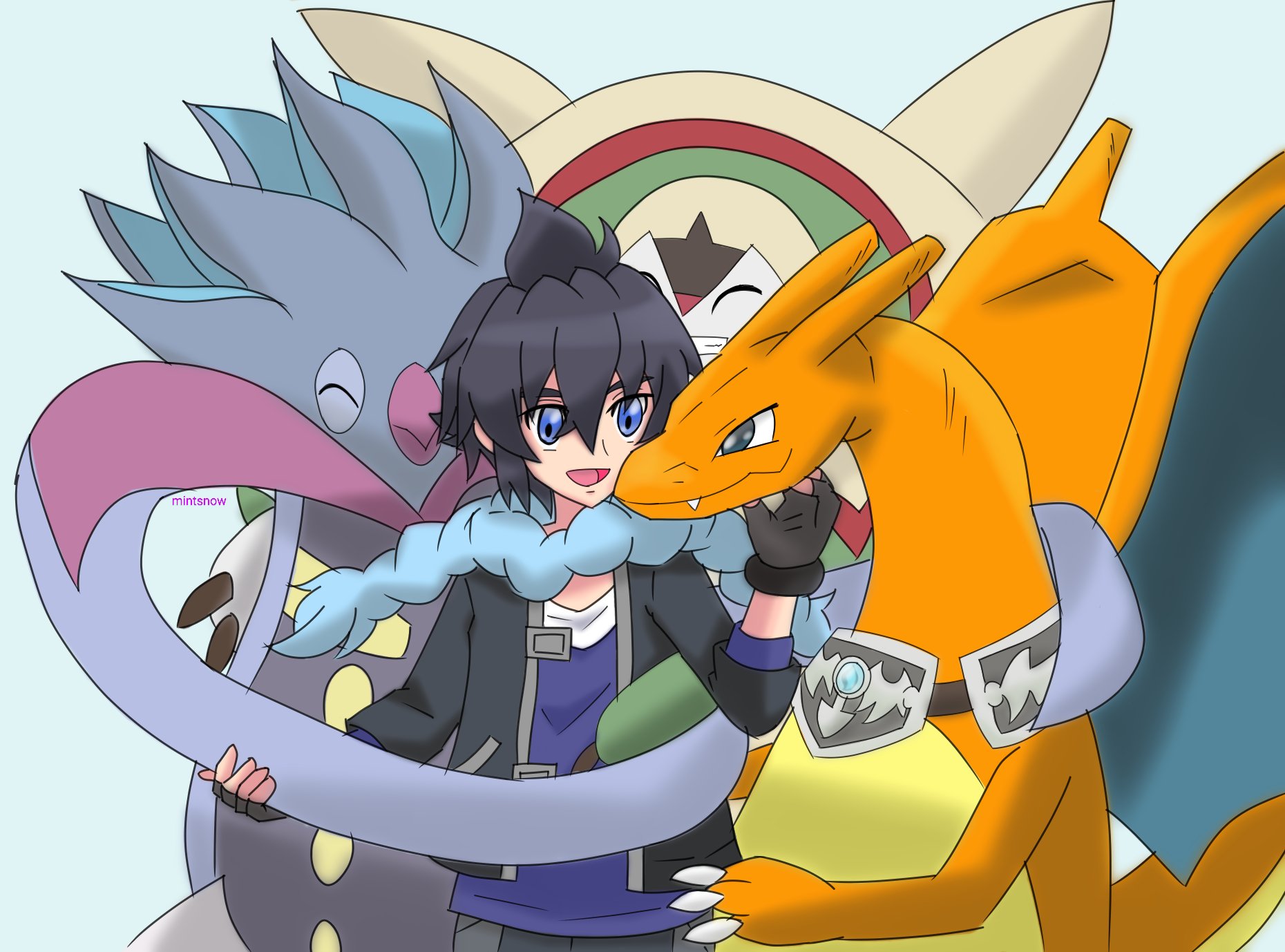 ミントsnow アニポケ Anipoke ポケモンイラスト アランとリザードン ブリガロン カラマネロ描きました マスターズエイト編終了後も登場してほしいです T Co Rzjkisq6xf Twitter