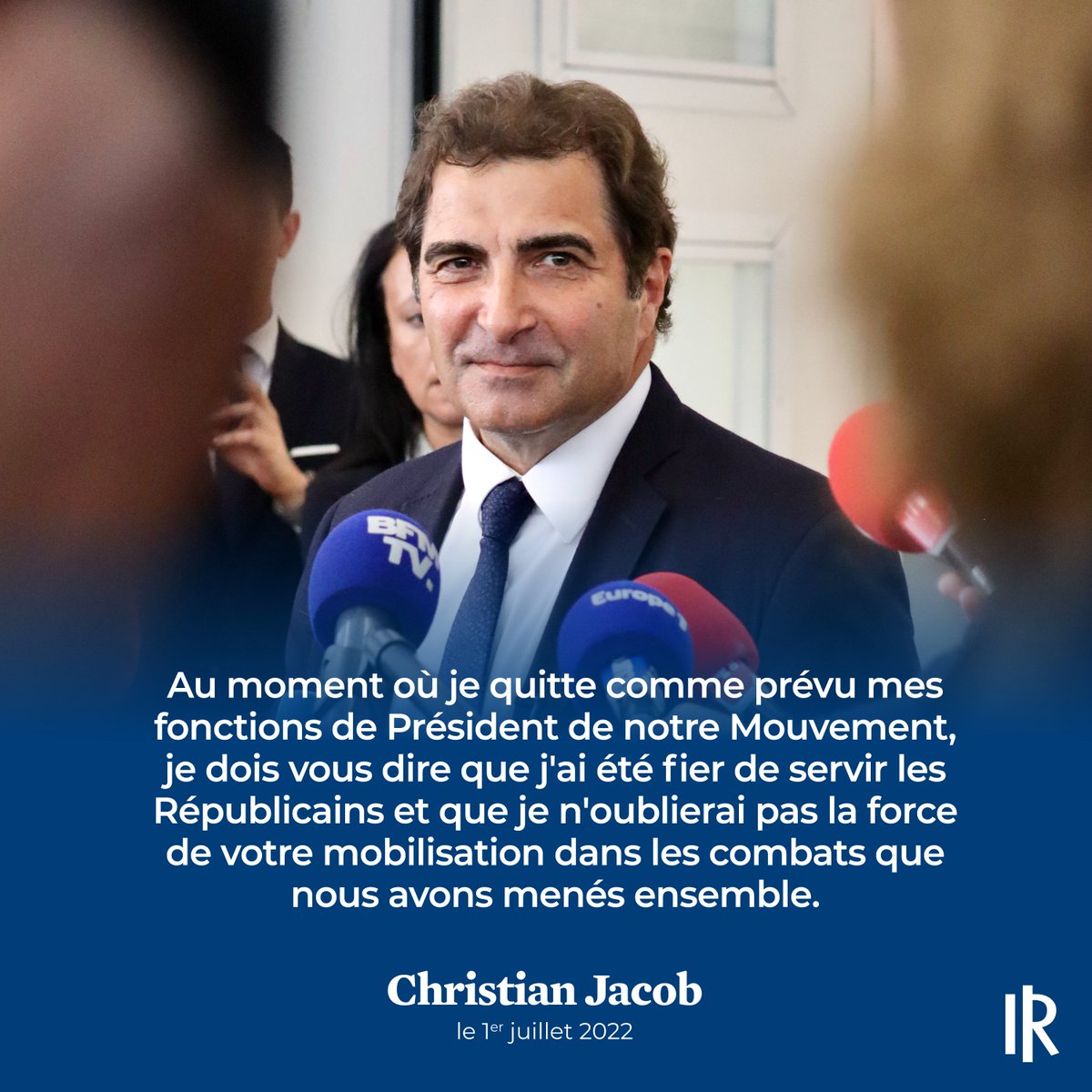 les Républicains (@lesrepublicains) on Twitter photo .<a href="/ChJacob77/">Christian JACOB</a> : « Au moment où je quitte comme prévu mes fonctions, je dois vous dire que j'ai été fier de servir les Républicains et que je n'oublierai pas la force de votre mobilisation dans les combats que nous avons menés ensemble. »
📩 republicains.fr/actualites/202… .<a href="/ChJacob77/">Christian JACOB</a> : « Au moment où je quitte comme prévu mes fonctions, je dois vous dire que j'ai été fier de servir les Républicains et que je n'oublierai pas la force de votre mobilisation dans les combats que nous avons menés ensemble. »
📩 republicains.fr/actualites/202…