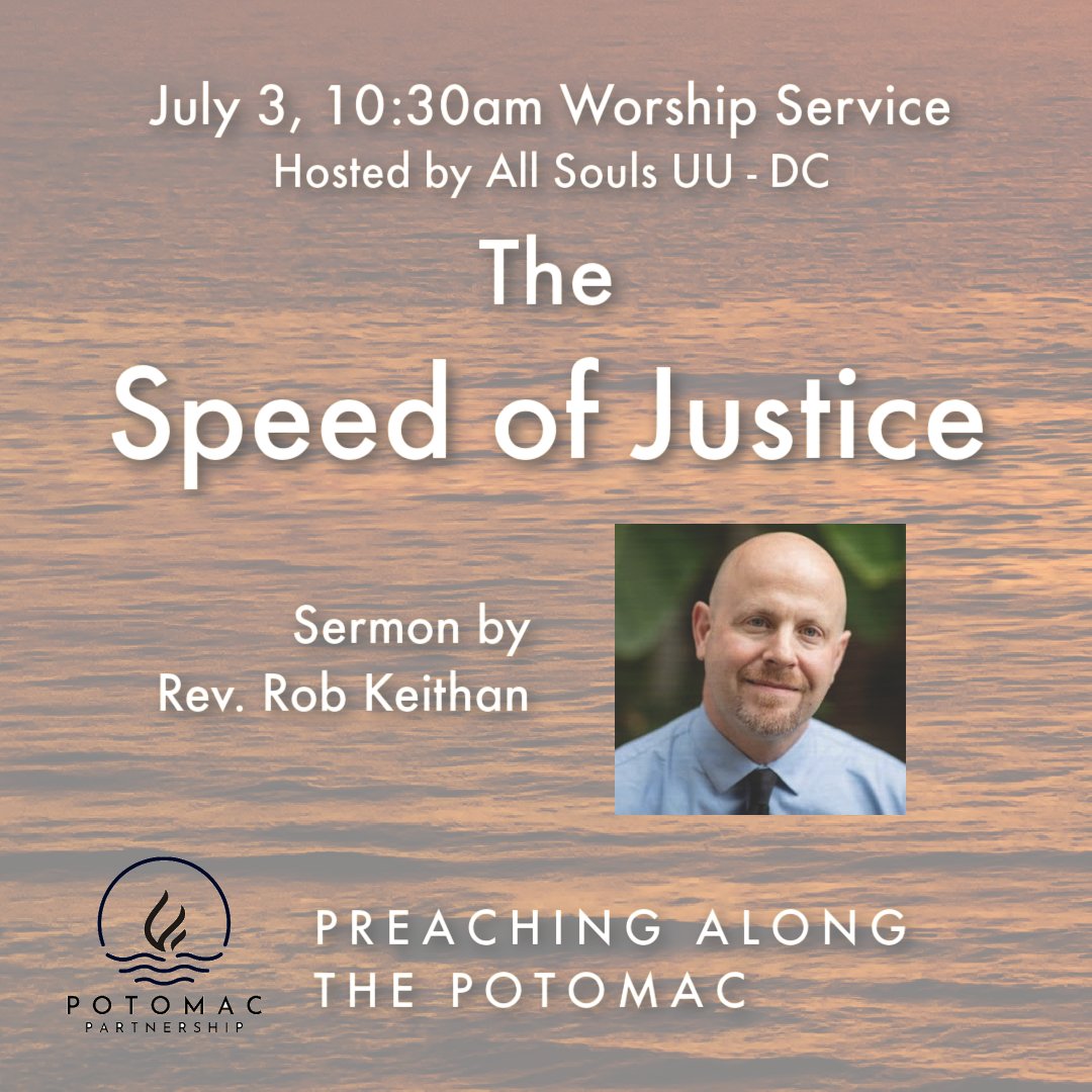UUArlingtonVA's tweet photo. July is here! . . . Which means Preaching Along the Potomac services begin!  July 3, 10:30am. All Souls Unitarian in the District kicks off our summer worship services with “The Speed of Justice” - The sermon by Rev. Rob Keithan. Ways you can join us here https://t.co/dyqJSHhacM https://t.co/JfRICiGqDv