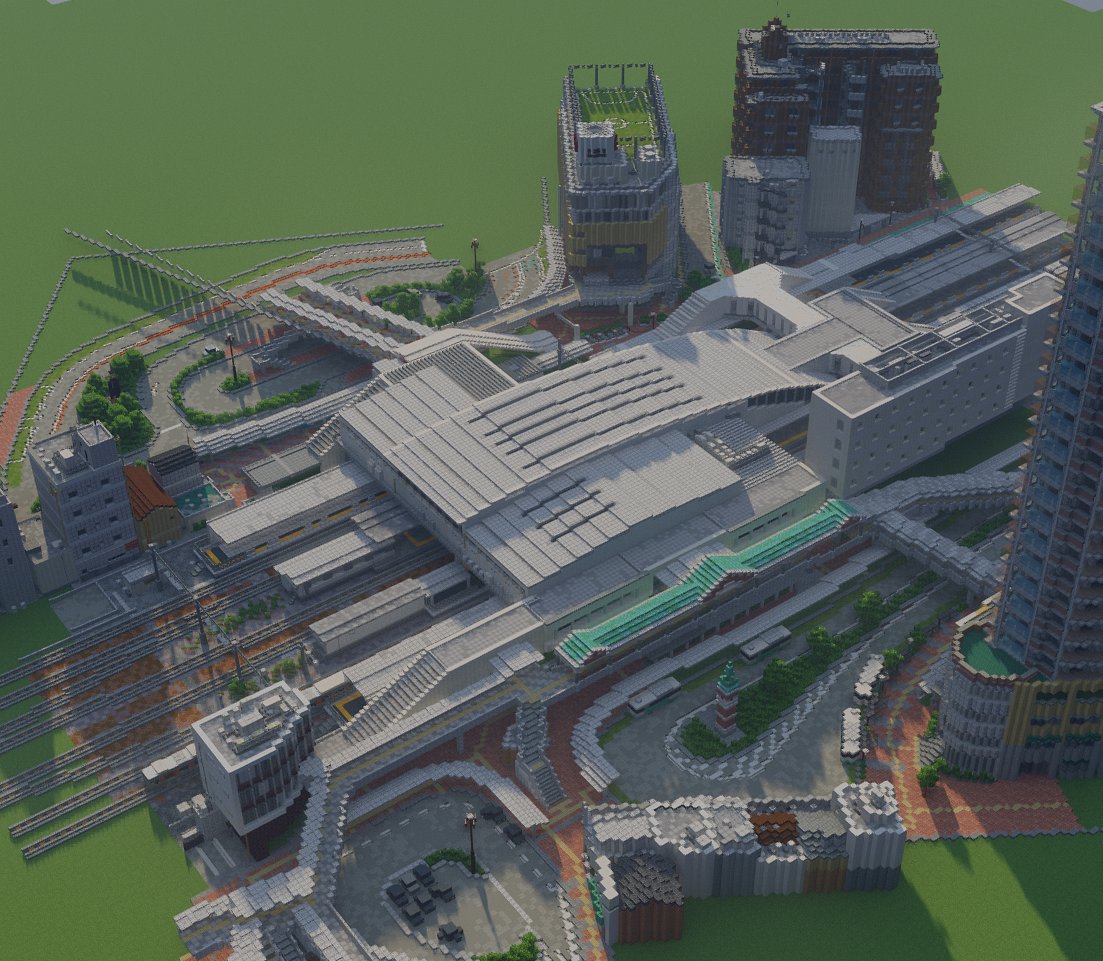 Ohji Pa Twitter マイクラ 駅周辺の街づくり進捗 Minecraft建築コミュ マイクラ T Co X8ehwlsf54 Twitter