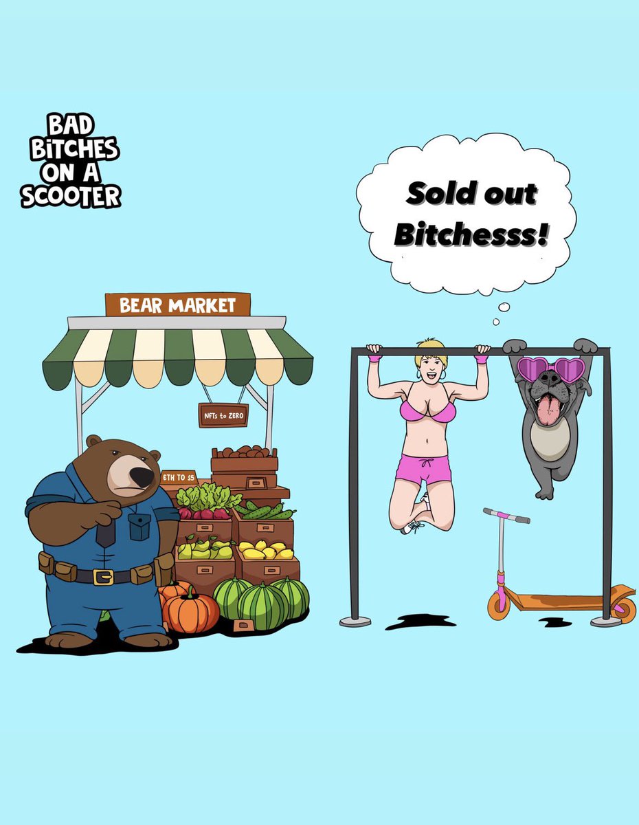 SOLD OUT!
We are currently trending on <a href="/icy_tools/">icy.tools - NFT Tracking & Alerts</a> #3 

You can go buy off opensea now! Floor super cheap now too! 

opensea.io/collection/bad…

#bitchfollowbitch #nfts #nft #scootergang #freemint #SoldOut #Trending #NFTsales