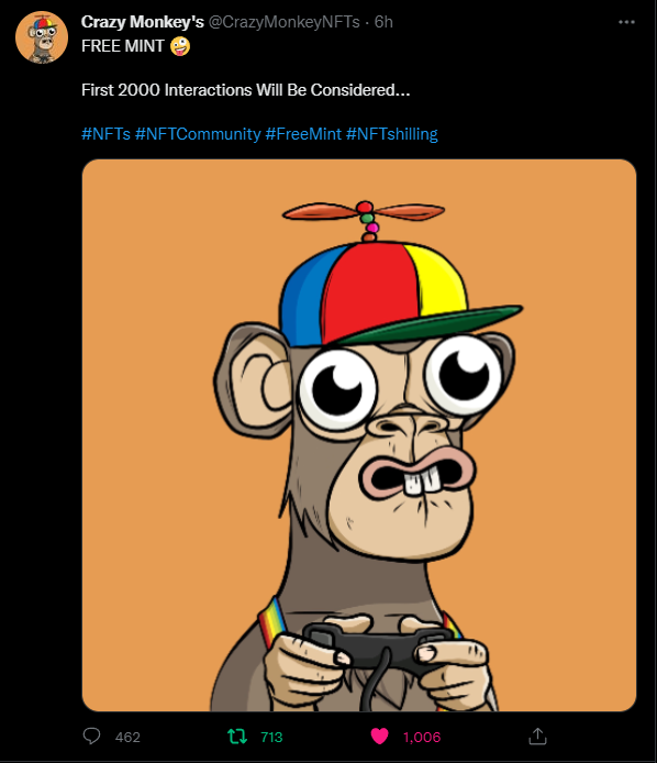 roydumps's tweet photo. @CrazyMonkeyNFTs Got in!! https://t.co/lvFtffyRqQ
