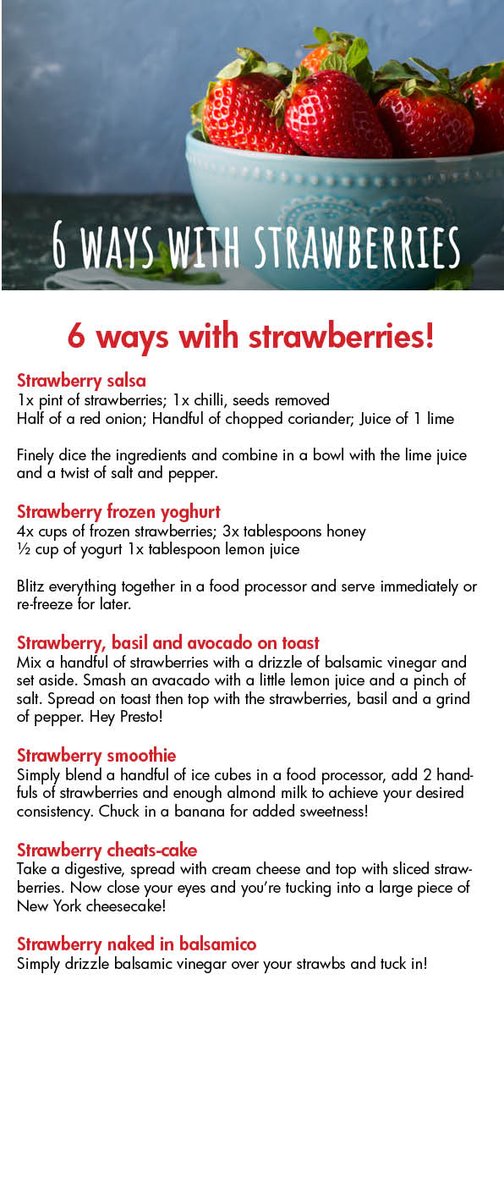 6 ways with strawberries!

Nothing says BRITISH SUMMER more than the nation’s favourite fruit - the strawberry, and to celebrate here’s six alternative ways of gorging on them for you to try: