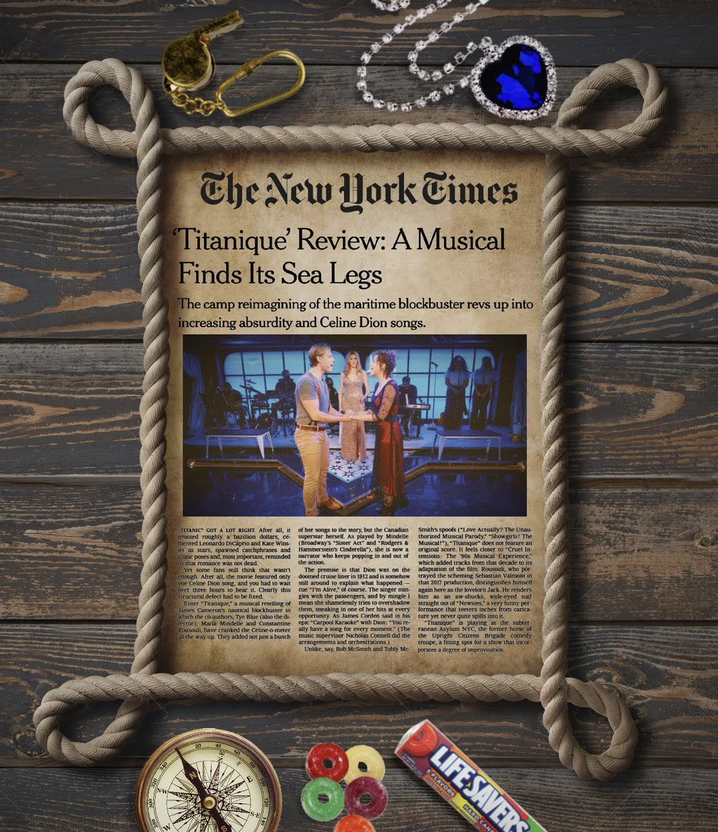 “VERY FUNNY! Near, far, wherever you are, Celine Dion will be there, in this sendup which doubles down on Titanic and Celine Dion as MODERN CAMP ICONS!” - <a href="/nytimes/">The New York Times</a> #TITANIQUE