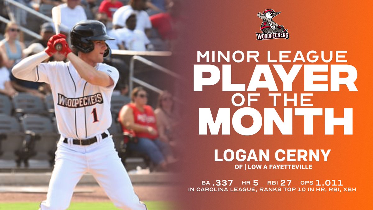 astros's tweet photo. The Houston Astros player development department has named RHP Jaime Melendez the Astros Minor League Pitcher of the Month for June and OF Logan Cerny the Astros Minor League Player of the Month for June. https://t.co/sYhnZS6Msu