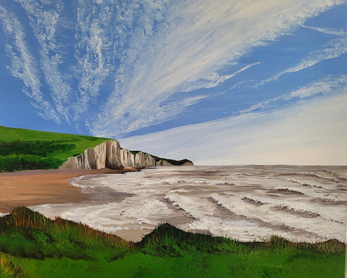 Seaford Head,  the iconic #Sussex view. Oil on canvas, 50 x 60cms. #landscapepainting