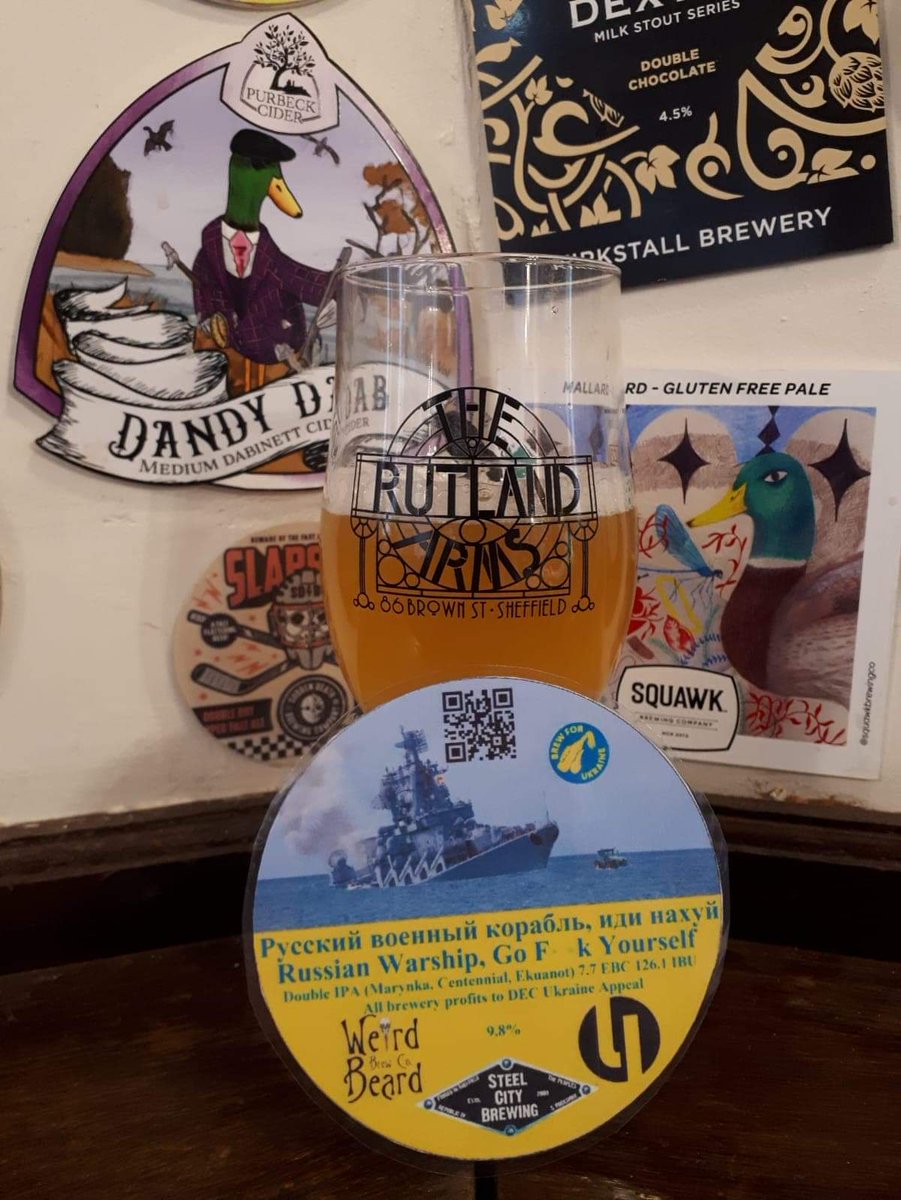 It's here! Your first chance to try our collab with @WeirdBeard_Brew and @Lost_Industry - a big DIPA on CASK! On now at the @RutlandArms. 9.8% and 126IBU of hoppy goodness #makeIPAbitteragain #brewforUkraine