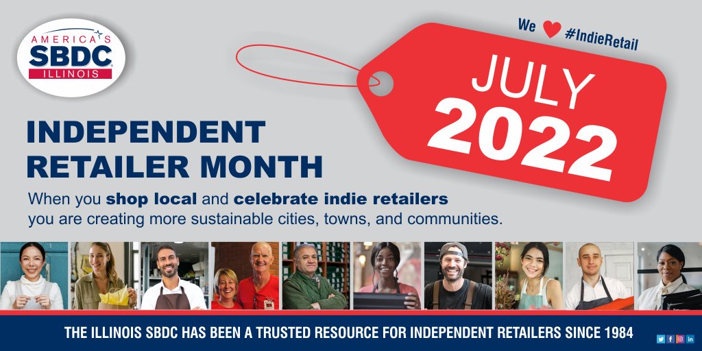IllinoisSBDC's tweet photo. Today starts #IndependentRetailersMonth! Do you have questions about your small business? Start a #conversation with us. The #IllinoisSBDC provides no-cost professional advising to #smallbusinessowners. https://t.co/nqqi84XVGU
#SmallBusinessSupport #entreprenuers #TrustedResource https://t.co/ShqLLhgksp