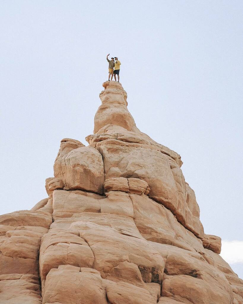 The classic “summit selfie” recently outside Moab. I think being able to stand on top of a striking peak is innate, the desire to be able to see your surroundings. We all want to have all the answers, and this is a tangible way to know things in one specific way.