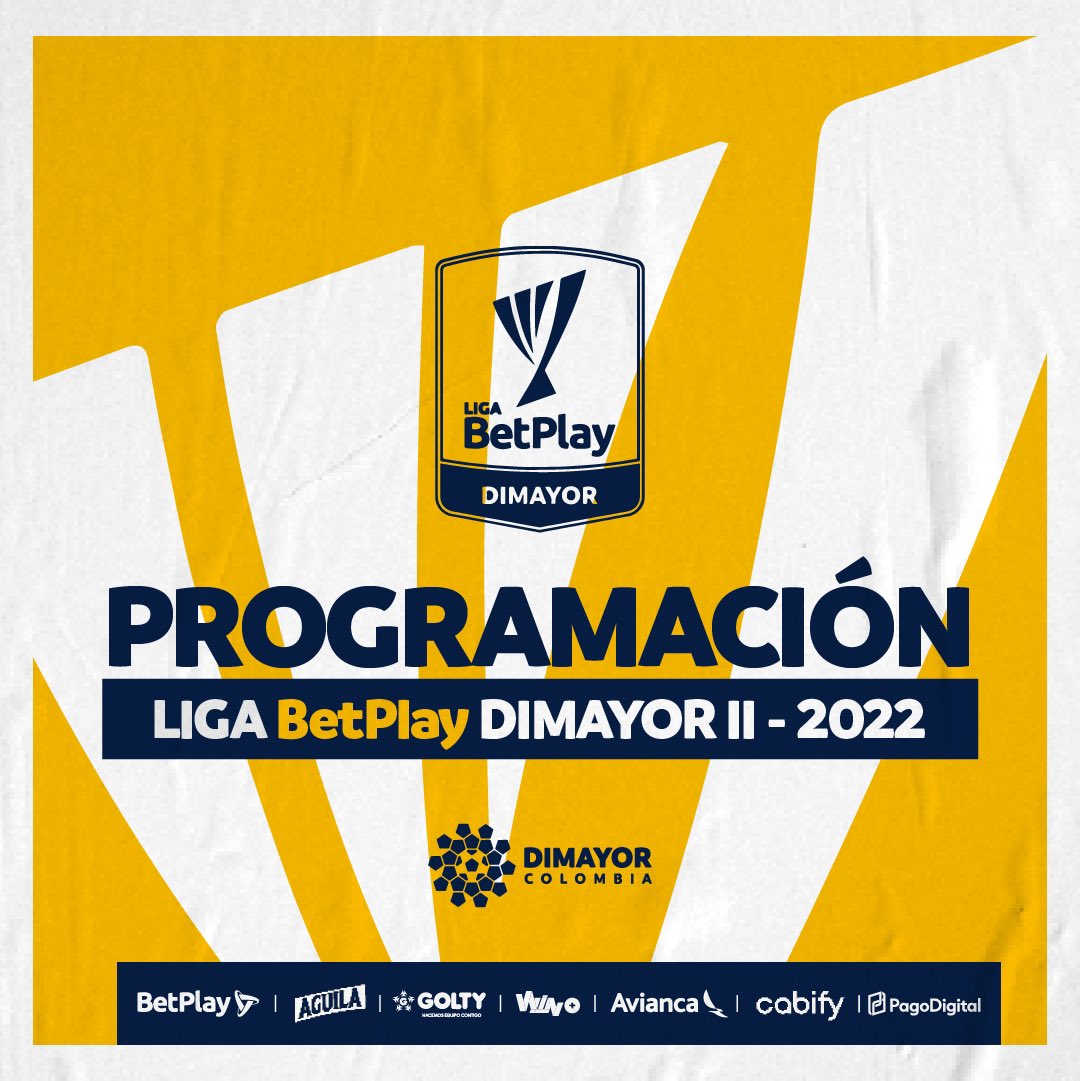 Nos permitimos informar la programación de las fechas 1, 2, 3 y 4 de #LigaBetPlayDIMAYOR II-2022. Conoce todos los detalles en el link dimayor.com.co/2022/07/progra… 👈