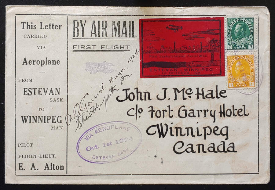 Canada #CLP5i 1 Oct 1924 signed, readdressed FFC, sml flaws $300 Lot 88 in our auction Saturday 2nd July 2022  #CanadaCover #FirstFlightCover

bit.ly/3nxkzF7