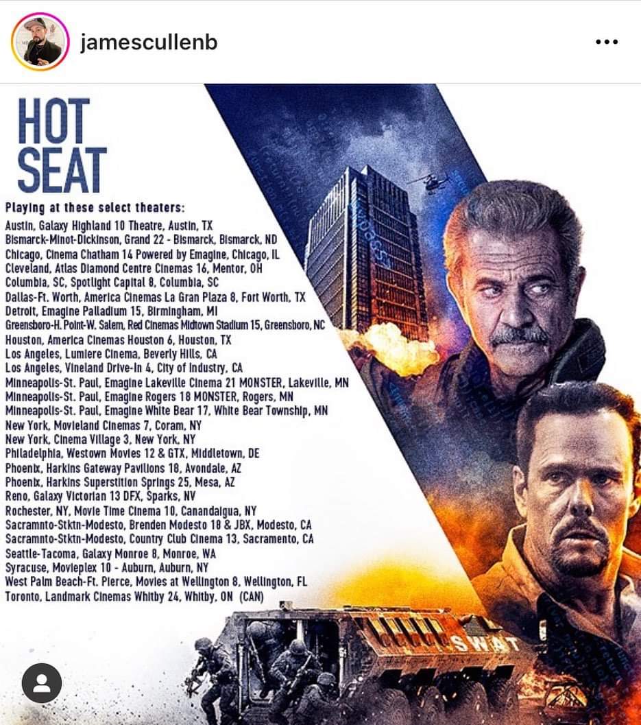 Hot Seat in theaters and VOD today! Had a great time on this one, directed by @JamesCullenB