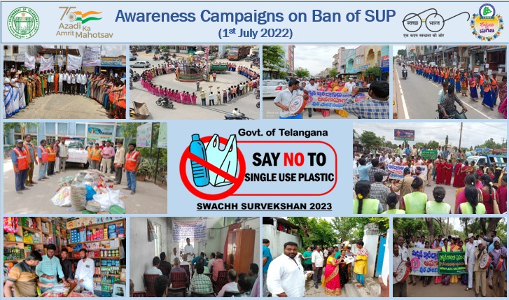 cdmatelangana's tweet photo. Ban on🚫 #SingleUsePlastic comes into force in the municipalities of Telangana duly involving sanitary workers, and public representatives....time to adopt more eco-friendly Recourses for a promising future ahead!! @RoopaMishra77 @SwachhBharatGov @swachhbharat https://t.co/jBZJ2G66Eb