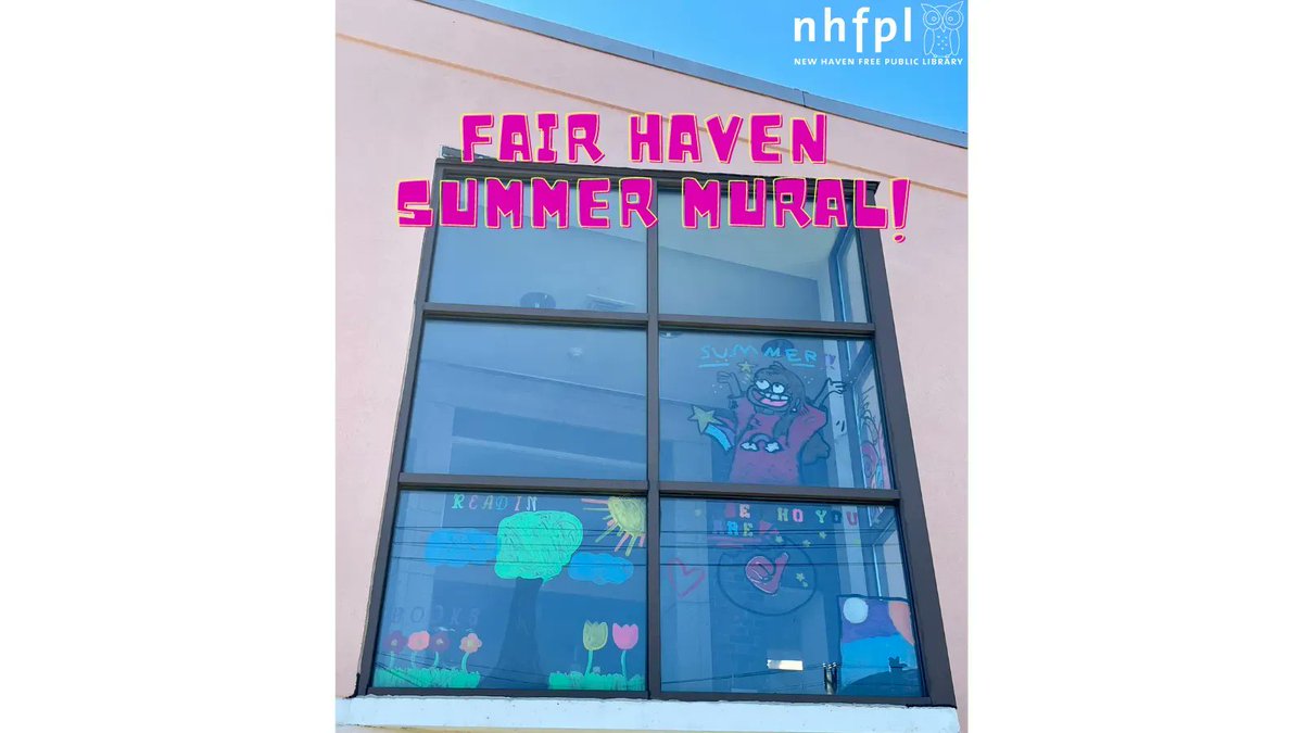Stop by Fair Haven Branch to check out the summer mural. Created by teens and tweens who attended the most recent Afternoon Arts program, we hope this public art will brighten your day! #FairHavenBranch #FairHaven #NewHavenFreePublicLibrary #Nhfpl #NhfplFairHaven #NhfplTeens