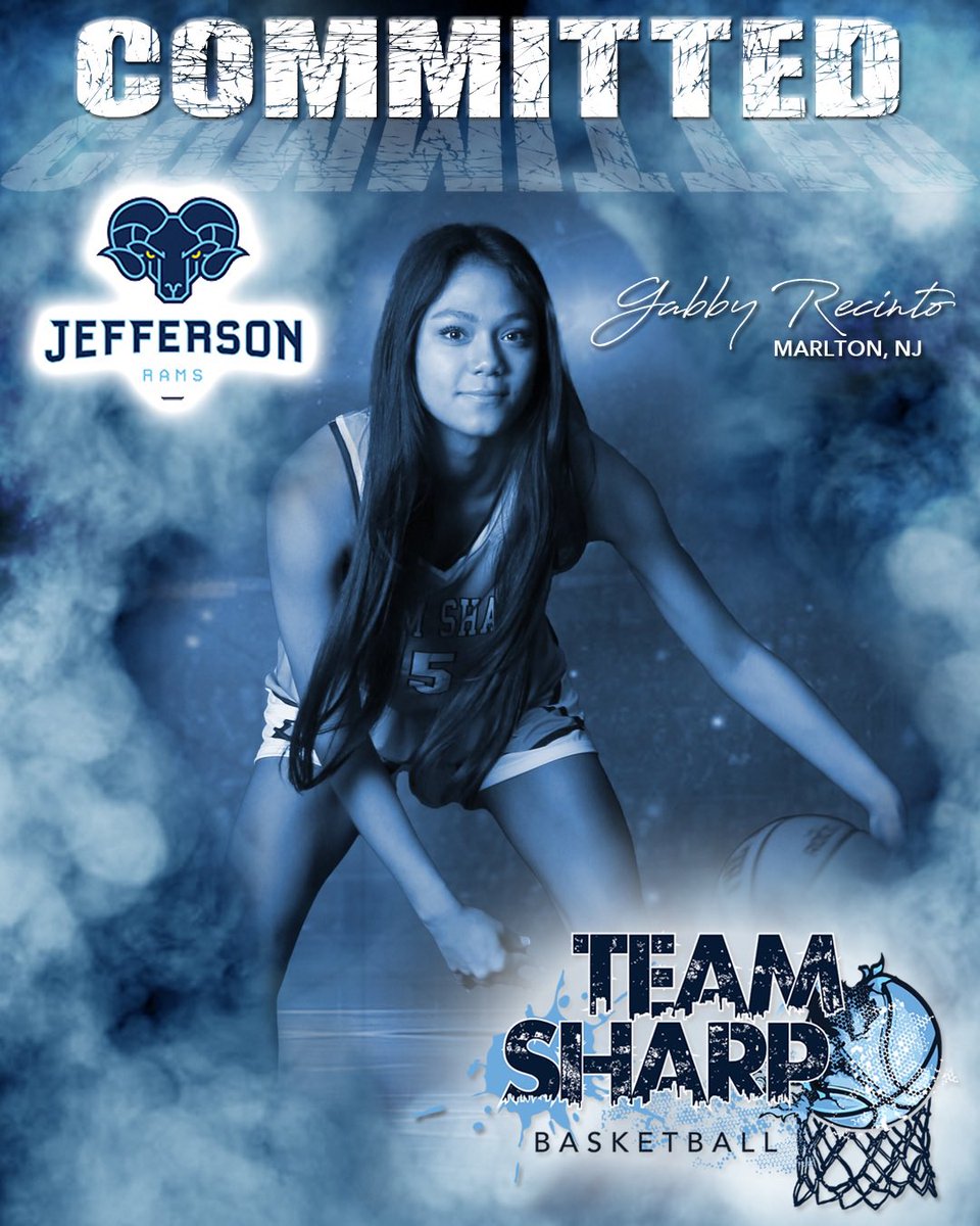 TeamSharp23's tweet photo. First one off the board for our Class of 2023. Congrats @RecintoGabby Jefferson hit the jackpot! @HSSportsNJ @NJLadiesHoops @RecruitingGBBal @NJGhoops @NYGHoops @TinyGreenNBS @NoBoyzAllowedBB @brolymedia @PGHNewJersey https://t.co/e7ES82UVos