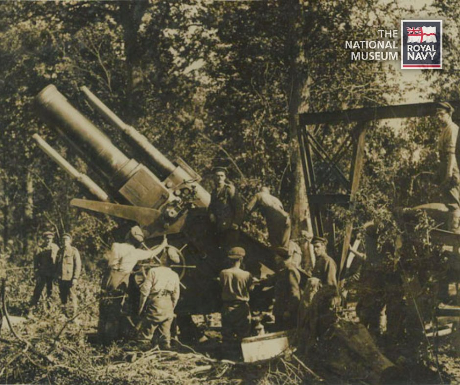 #OnThisDay the barrel of an Ordnance BL 15-inch howitzer was elevated by gunners of a Royal Marine Artillery detachment of the Naval Brigade. It is prepared for firing during the Battle of Albert, Somme, Picardy, France, 1 July 1916. #NMRN #OTD