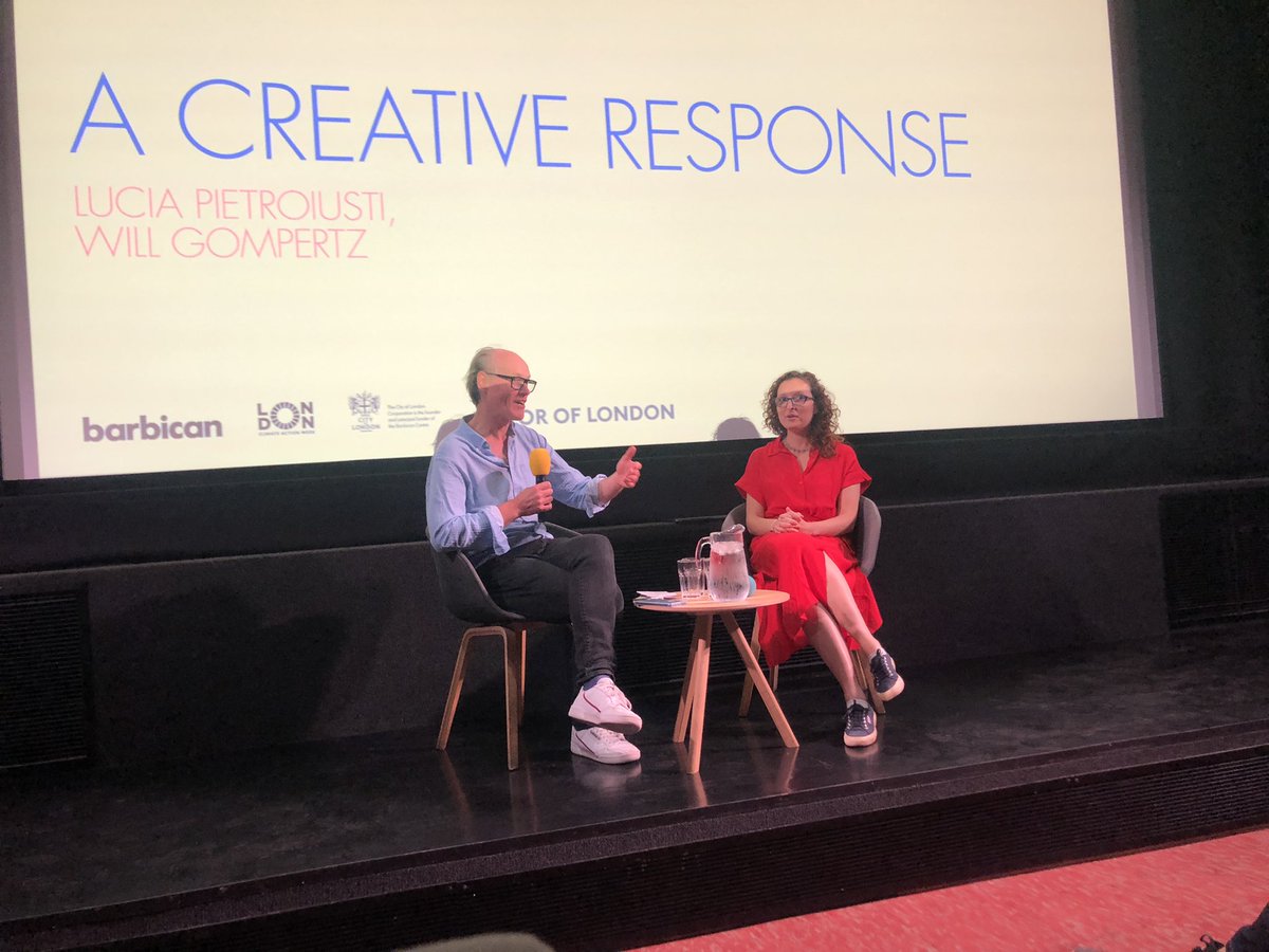 AliceWSharp's tweet photo. Climate crisis is as complex as the world itself and needs everything including art @lpietroiusti @radicalecology #backtoearth @serpentineUK great interview & presentation @WillGompertzbbc @barbicancentre #CreateForTomorrow @LDN_environment https://t.co/faparUJJQs