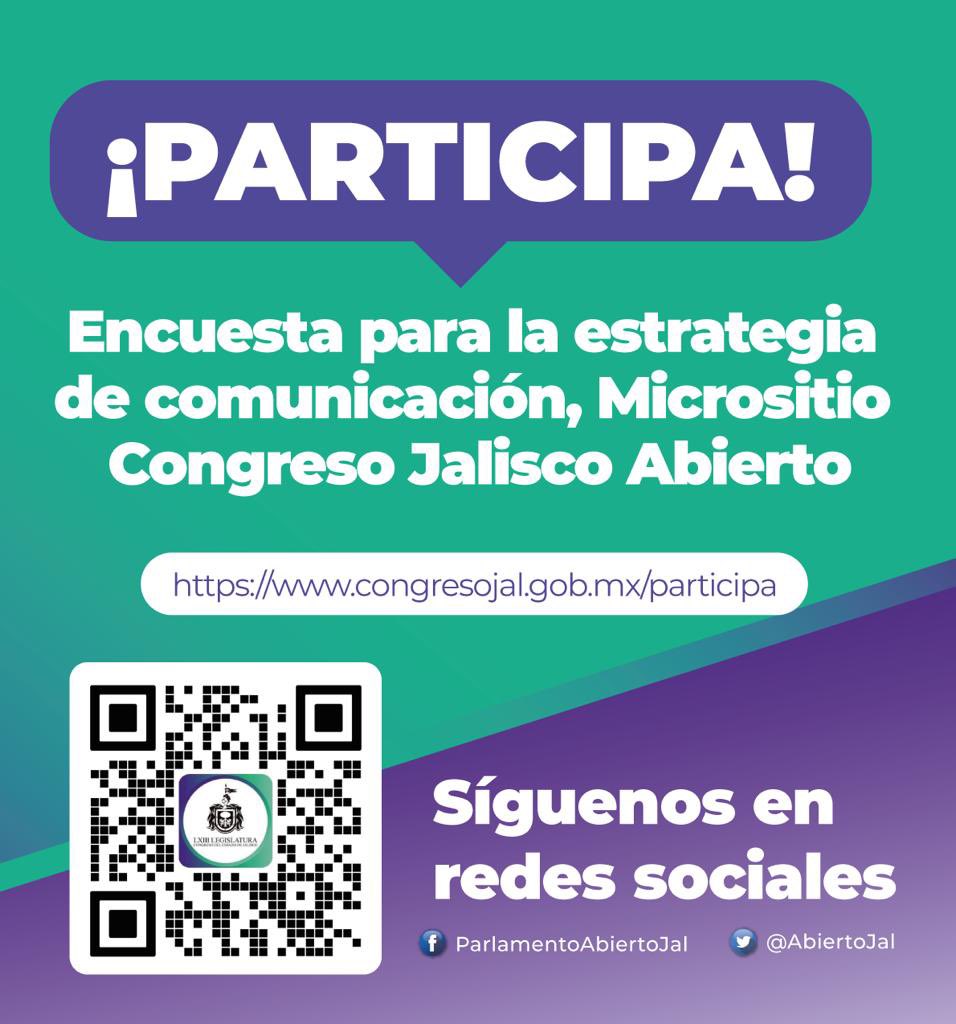 AbiertoJal's tweet photo. Ayúdanos a mejorar nuestra estrategia de comunicación. https://t.co/1TqzqeVSkL