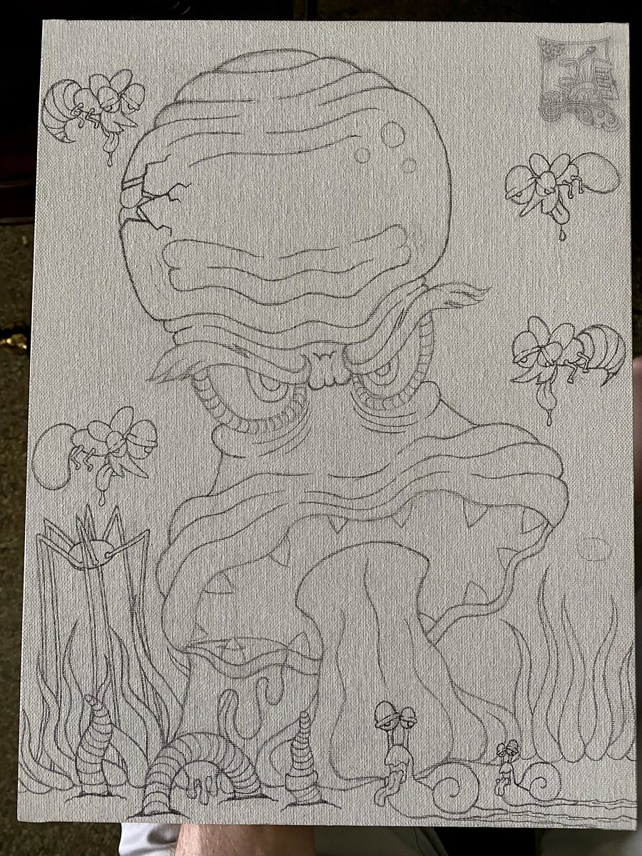 ETArtVisions's tweet photo. Rough sketch update ** #OGBoomer #PaintingRoughSketch
Should i make that crack in his head ooooze some blue Psilocybin? 
#HeadyArt #GraphicDesigner #MushroomArt #ItsNature🍄 #PsychedelicArt #BrainMelting https://t.co/4fDgPkQUh7