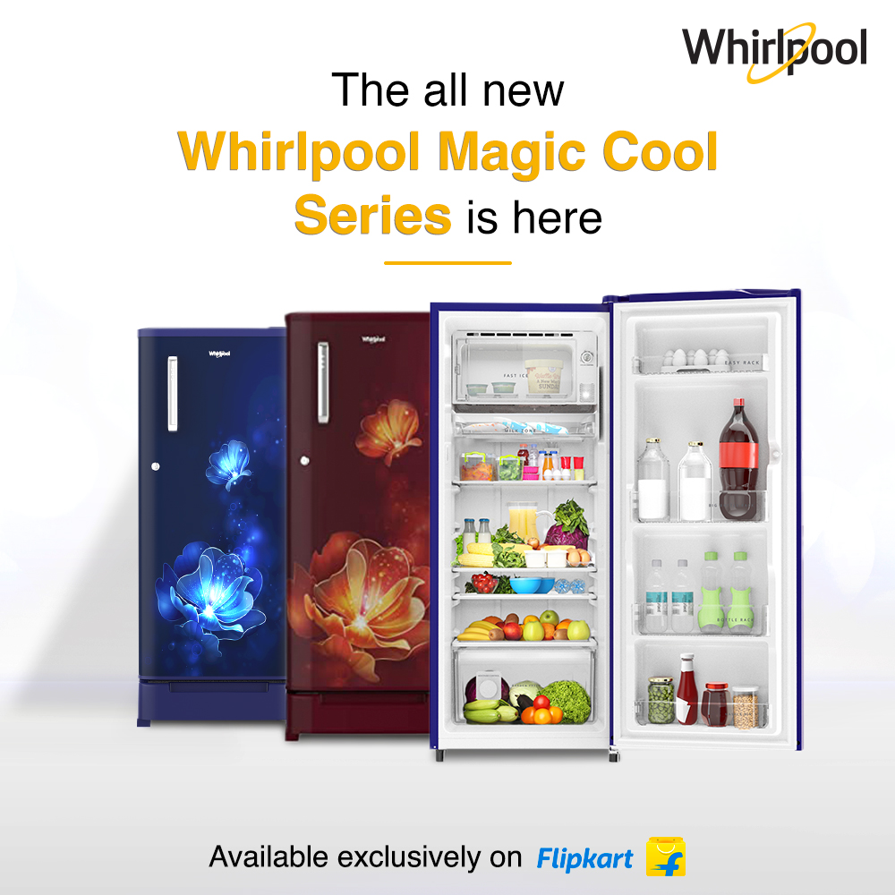 Introducing the all-new #Whirlpool Magic Cool series, offering you the best deals on select Single Door #Refrigerator models! Get a chance to claim these exciting deals, available exclusively on @Flipkart So what are you waiting for? Visit flipkart.com/whirlpool-magi…