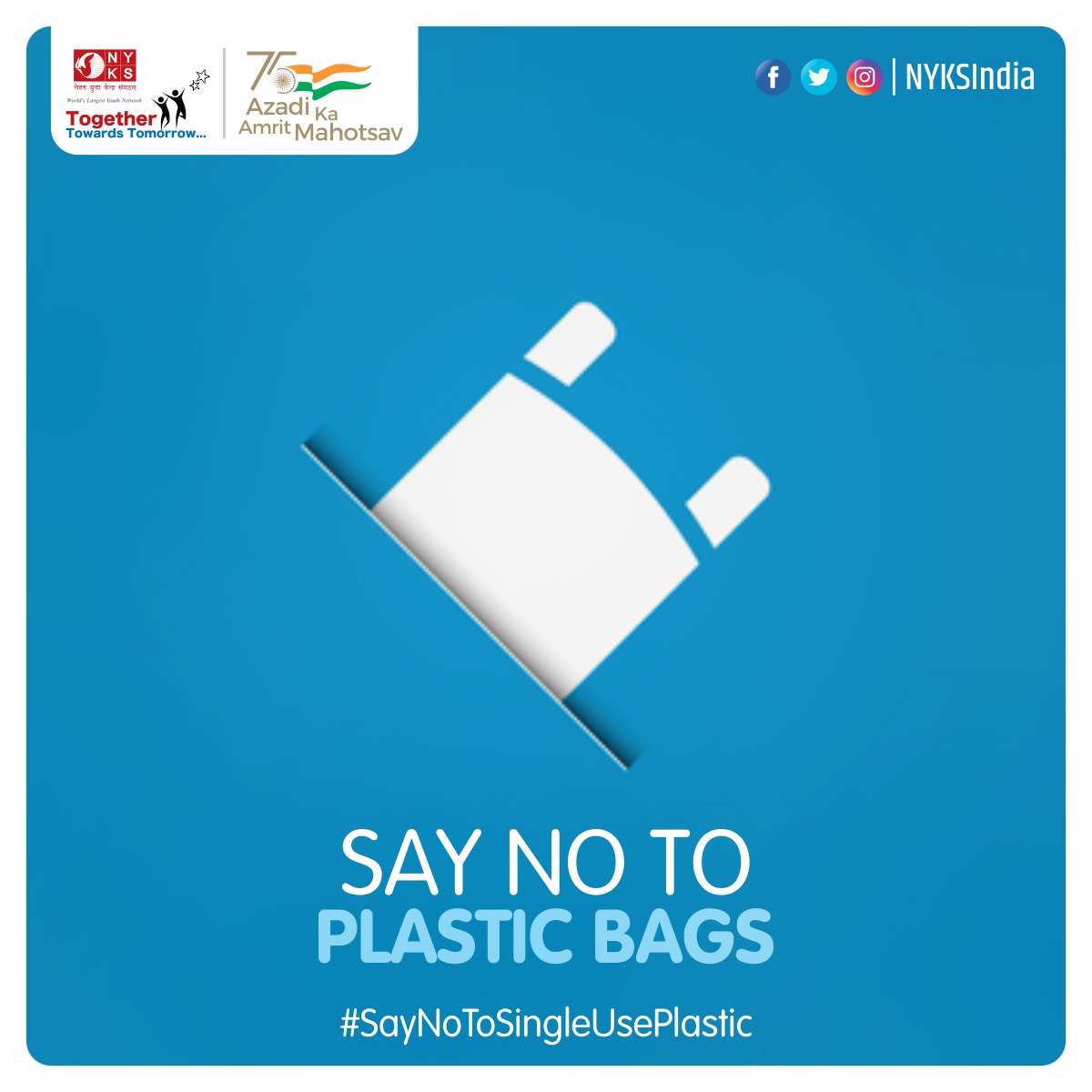 Say No to Single-Use of Plastic Bags... 1st July make ban plastic a success. #SayNoToSingleUsePlastic #BanPlastic #youth