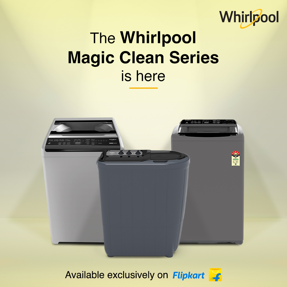 Drumrolls please 🥁 #Whirlpool is launching a one of its kind 'Magic Clean' series, available exclusively on @Flipkart ✨ Hurry up and get your hands on amazing deals for select Whirlpool fully automatic and semi-automatic #washingmachines Buy Now: flipkart.com/whirlpool-wm-a…