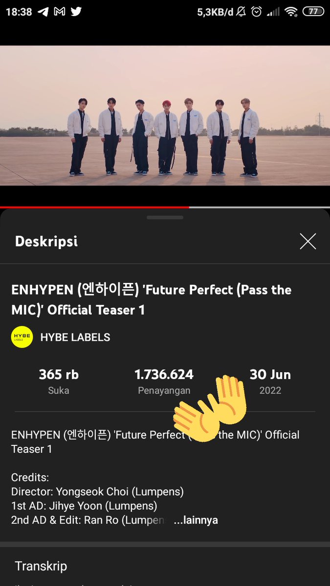jdhnyayjw's tweet photo. Keep streaming engene
ENHYPEN anime era

Kalahin record givtak teaser 1 yuk minim 1,9M 24 jam https://t.co/5dj6NCorxq
