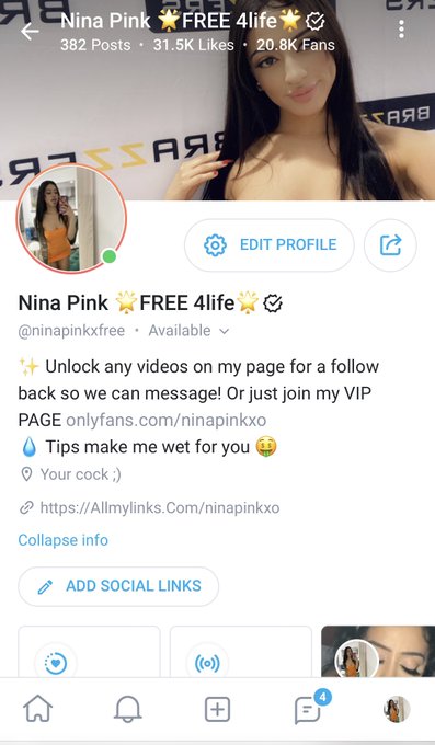 Watch 💘 Nina Pink 💘's leaked NSFW photo on TwXstars