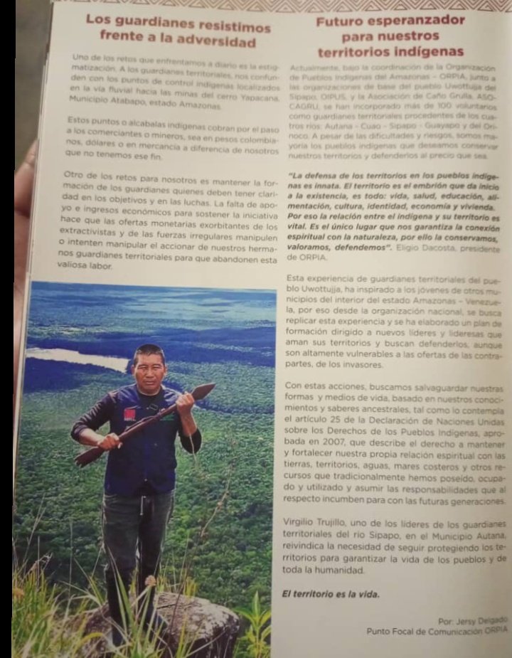 #Amazonas Ayer #30junio en horas de la tarde fue asesinado el Coordinador de la Guardia Territorial Indígena del municipio #Autana en el sector Escondido 3, en #PuertoAyacucho, se llamaba Virgilio Trujillo Arana (38) del pueblo indígena Hüotüja 

📸 Cortesía
