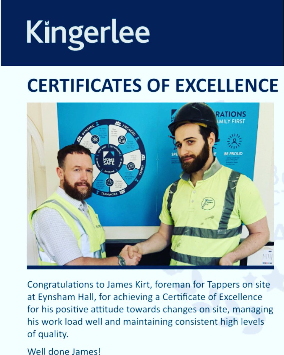 Tapper Interiors Ltd (@tapperinteriors) on Twitter photo Top Man, Top Job. Thank you James and thanks to <a href="/KingerleeLtd/">Kingerlee Ltd</a> for recognising the effort 👷🏻💪🏼💪🏼👏👏
#interiorfitout #certificateofexcellence Top Man, Top Job. Thank you James and thanks to <a href="/KingerleeLtd/">Kingerlee Ltd</a> for recognising the effort 👷🏻💪🏼💪🏼👏👏
#interiorfitout #certificateofexcellence