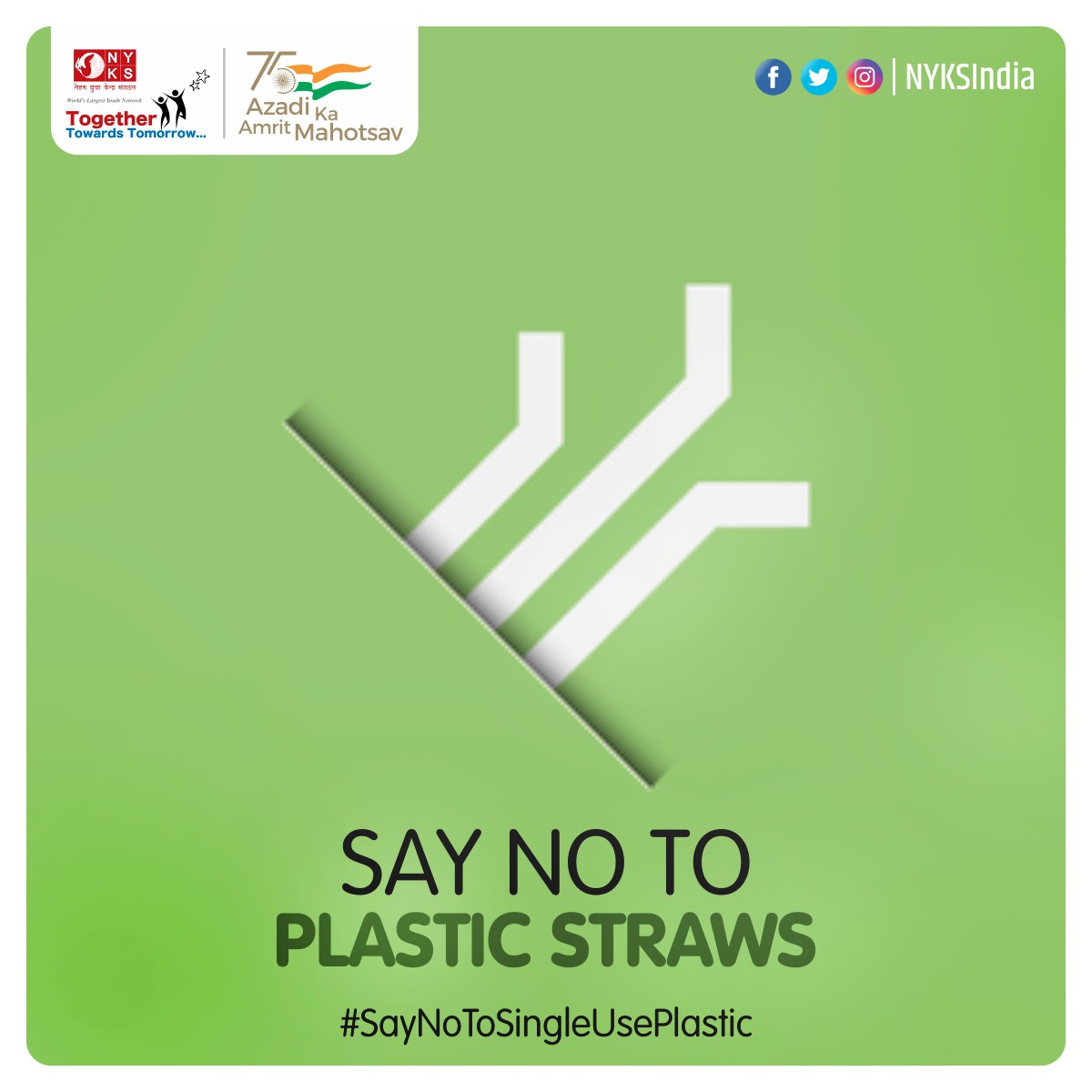 Say No to Single-Use of Plastic Straws... 1st July make ban plastic a success. #SayNoToSingleUsePlastic #BanPlastic #youth