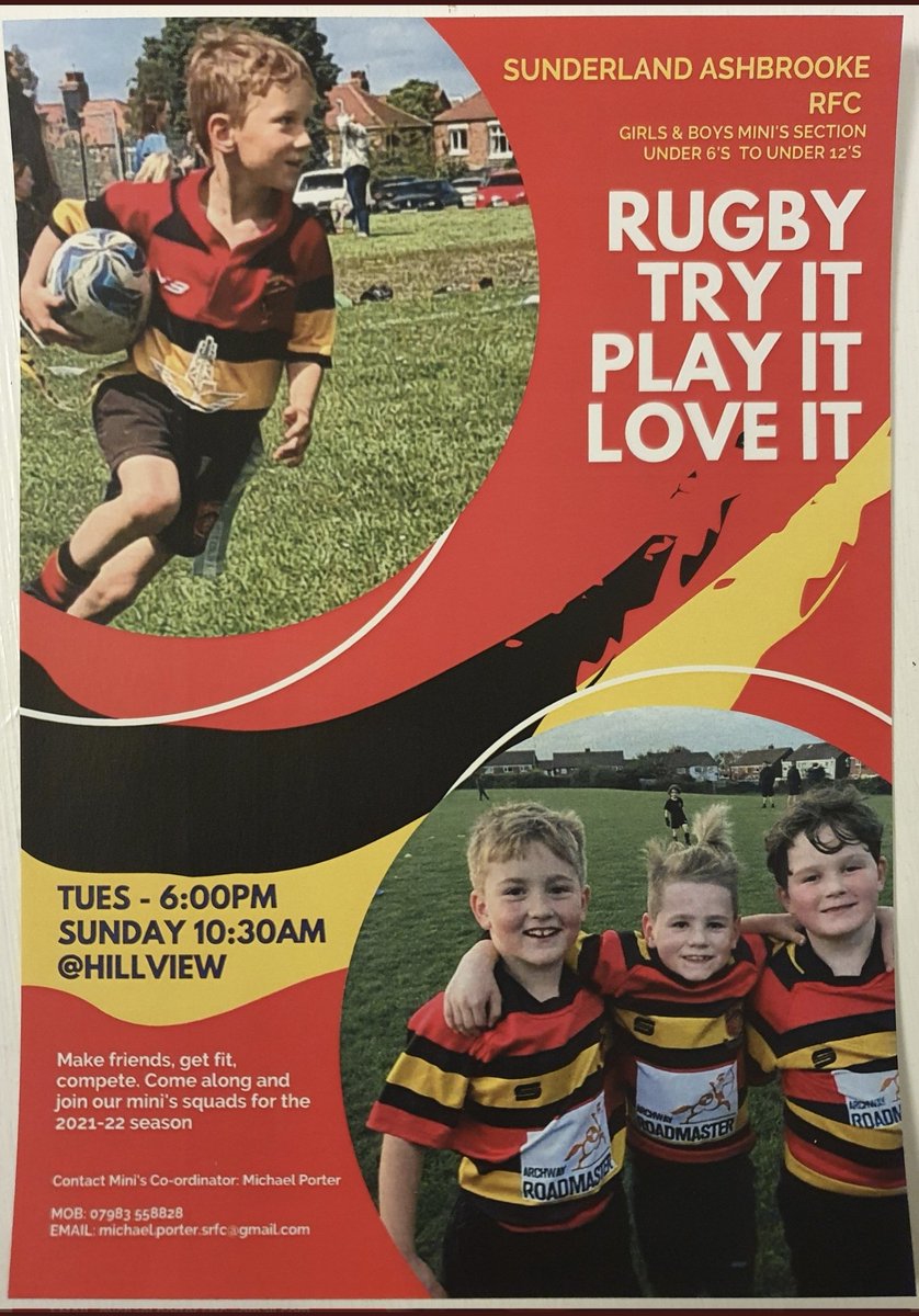 Phill Devine (@devinephill) on Twitter photo <a href="/SunderlandRFC/">Sunderland RFC</a> Sunday-only training for the Under 8/7/6's at the moment, while we're out of season (9AM at Ashbrooke). Normal service will resume in September, when we smash the league! Everybody welcome. <a href="/SunderlandRFC/">Sunderland RFC</a> Sunday-only training for the Under 8/7/6's at the moment, while we're out of season (9AM at Ashbrooke). Normal service will resume in September, when we smash the league! Everybody welcome.