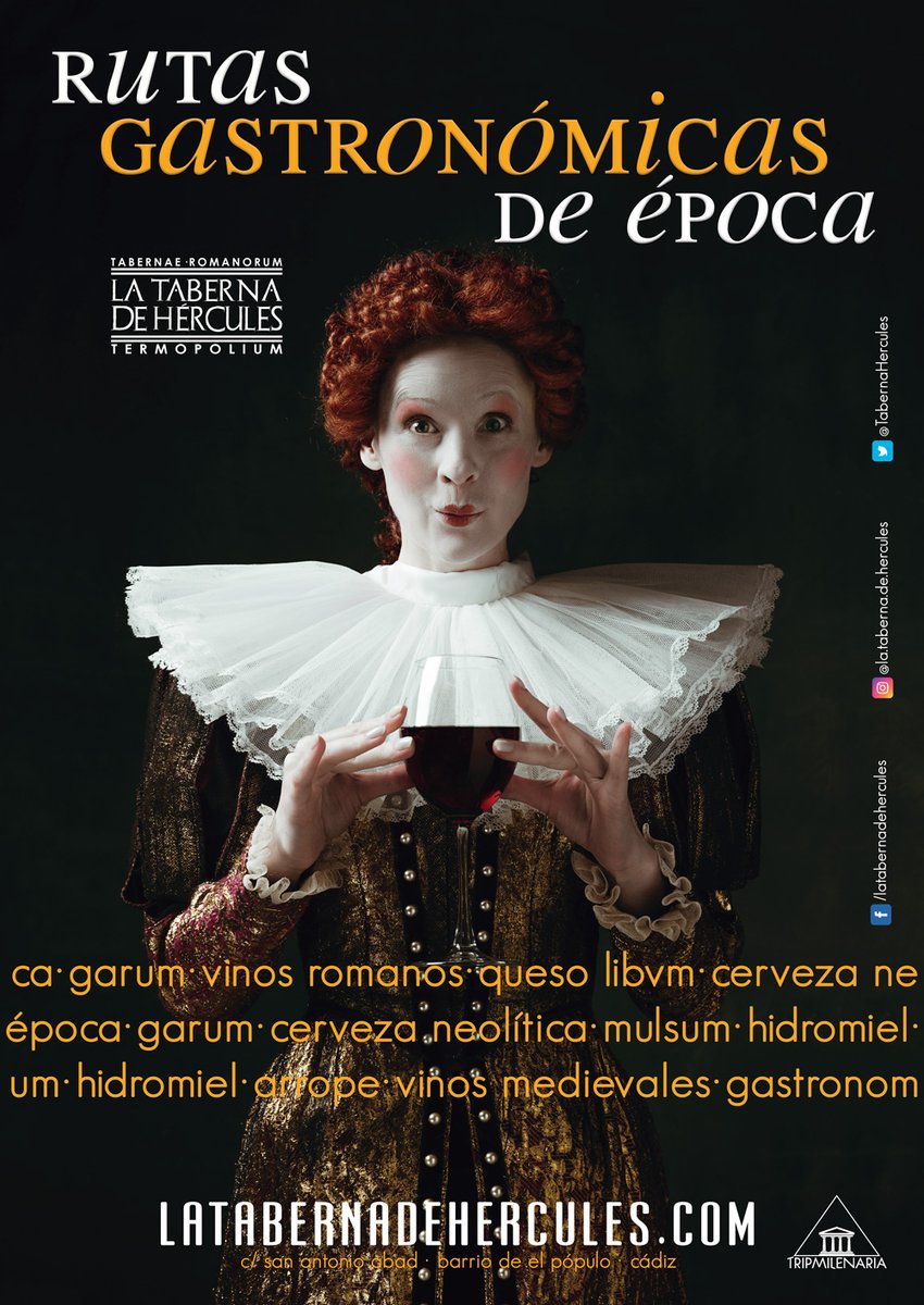 El próximo viernes 8 a las 20:00 nos vamos de vinos romanos y nos pasamos al horario de tarde veraniego.

¡Anímate a empezar las vacaciones viajando en el tiempo con nosotros para probar exquisiteces históricas! 🍷😋

Reserva en: latabernadehercules@gmail.com
