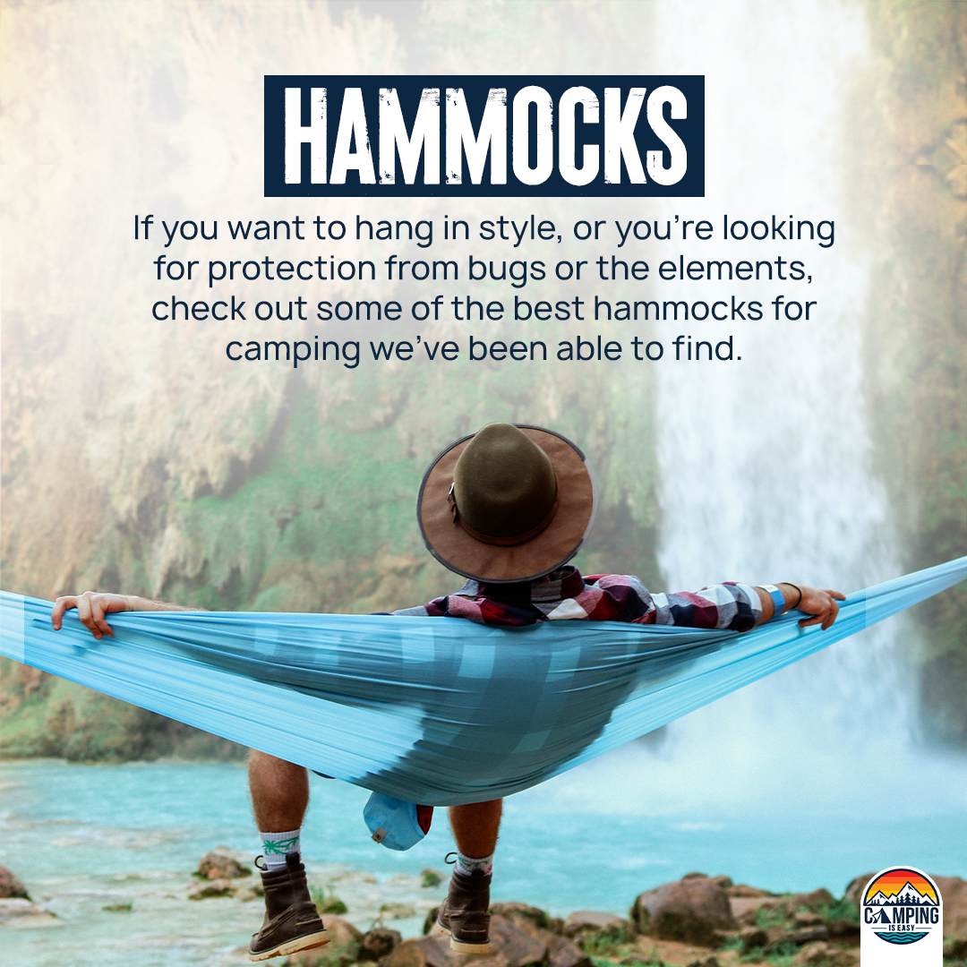 campingiseasy's tweet photo. Hammocks are the best. Here are some of the benefits of sleeping on hammocks.
 
✅More comfort. Say goodbye to sleeping on rocks, roots, mud, bugs, and sloping, uneven ground.
✅More versatility.
✅Easy to set up.
✅Lightweight and space-saving.
✅More openness.
✅Great value. https://t.co/Q4PtI3dLtJ