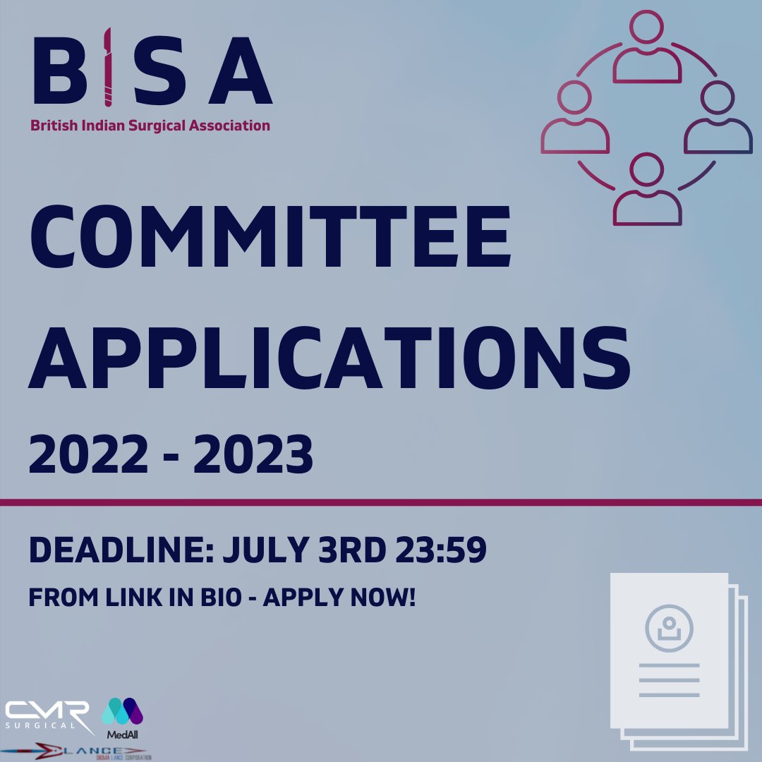 Want to directly have an impact on the wider British Indian Medical Community and collaborate with international organisations? BIMA and BISA are excited to open applications for the 2022-2023 committee. 

Apply now using the following form: docs.google.com/.../1FAIpQLSfG…