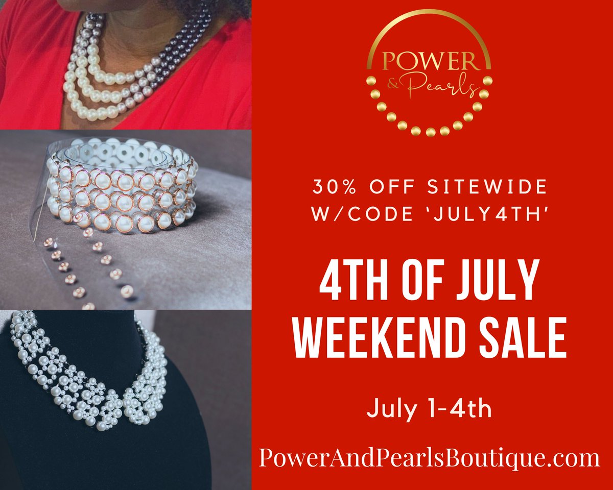 Long holiday weekends are meant for sales!!!

30% OFF SITEWIDE JULY 1-4th!!!!

Use code “JULY4TH”.

SHOP PowerAndPearlsBoutique.com.

#july4thsale #pearlaccessories #pearlnecklaces #pearlhoops #fashioninspirationdaily #necklaceandearringset #luxurypearls #pearlsforgirls #weekendwear