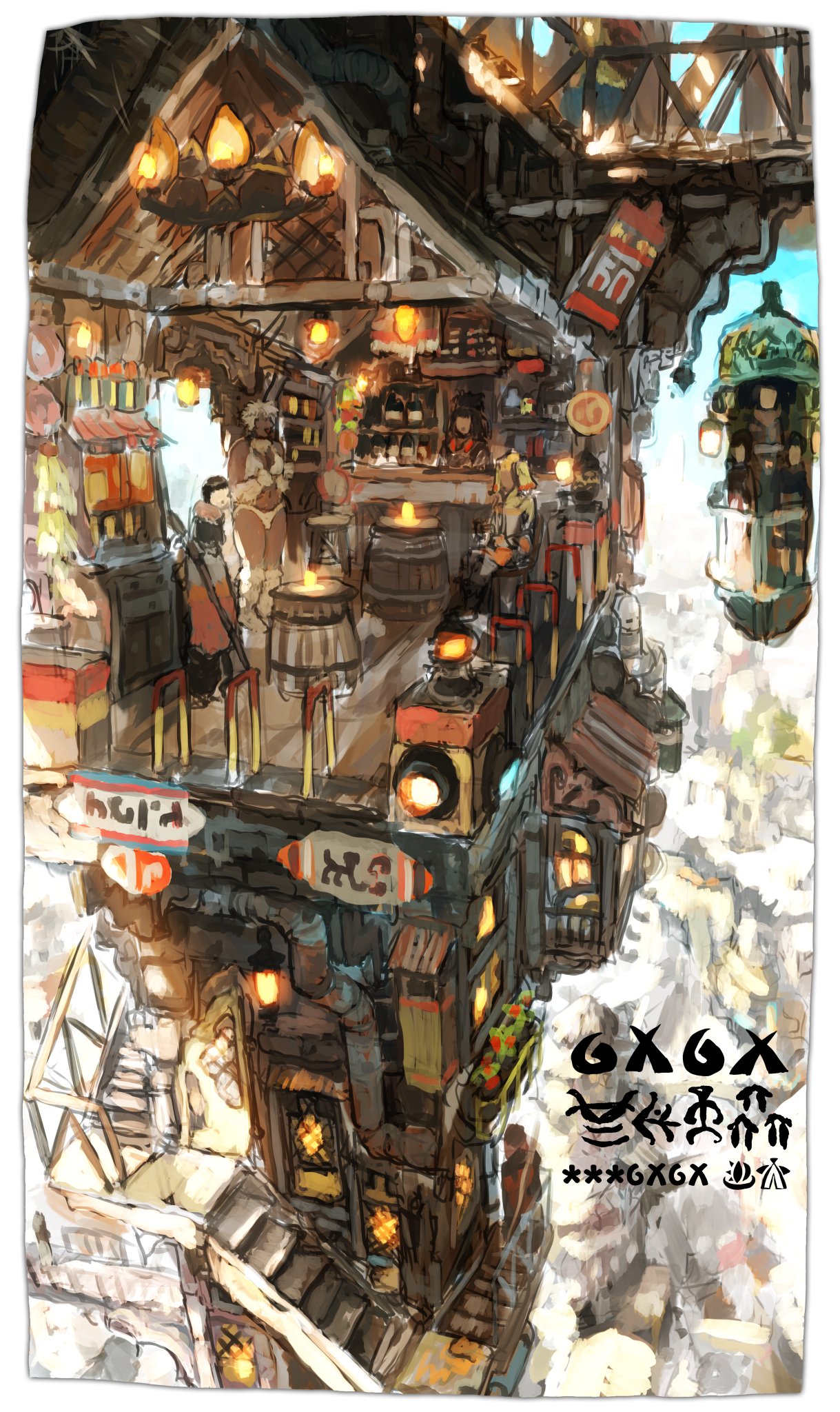 帝国少年 ﾉ 落書きをup 飛空船乗り場 イラスト ファンタジー T Co Zpekicycqq Twitter