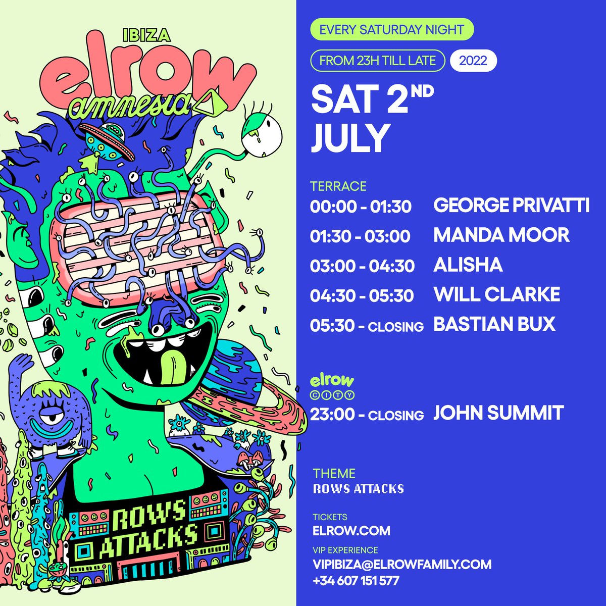 elrow Ibiza - SET TIMES for tomorrow‼️🥳 Let’s give the best party of the universe 🚀😜👽 🎟 Tickets: bit.ly/3GACZO7 #elrowibiza #elrowamnesia #amnesiaibiza #Ibiza